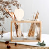 Creative Wood Glass Chopstick Holder