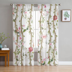 Flower Bloom In Spring Tulle Curtains