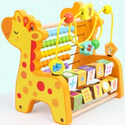 Wooden Montessori Math Toys Multifunction Abacus Toys Around Beads