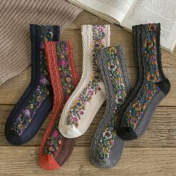 Flower Socks Fashion Retro College Style Lovely Girl