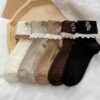 Frilly Ruffle Socks Retro Vintage Socks, 5pair