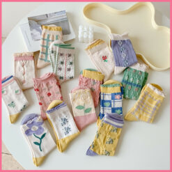 Japanese Mid-Tube Floral Socks