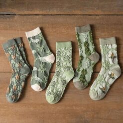 5 Pairs Retro Soft Skin-friendly Women Socks
