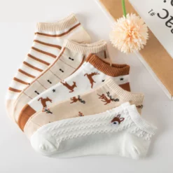 5 Pairs Cotton Breathable Women Ankle Socks