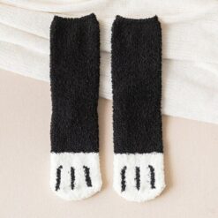 Funny Cute Cat Paw Winter Warm Fuzzy Thicken Cotton Socks