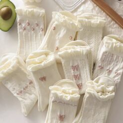 Simple White Versatile Lovely Cotton Socks