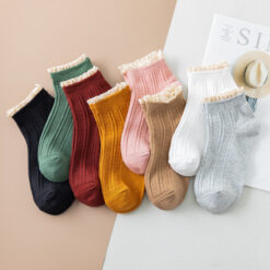Lace Boat Socks Solid Color College Style Retro