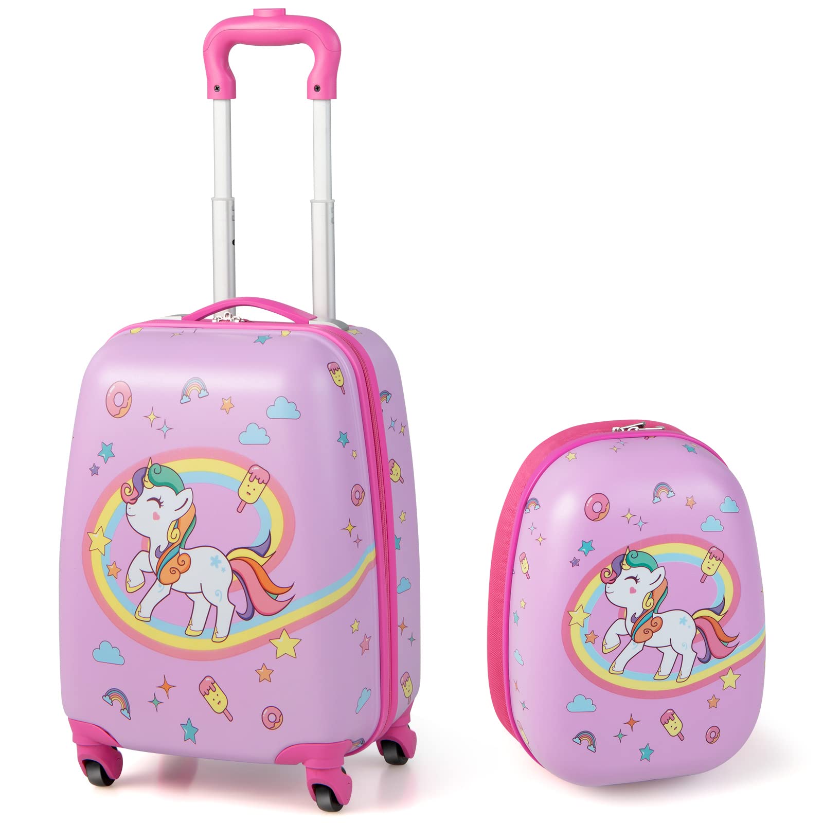  2 PCS Kids Luggage Set, 13" & 16" Kids Carry On Suitcase Set