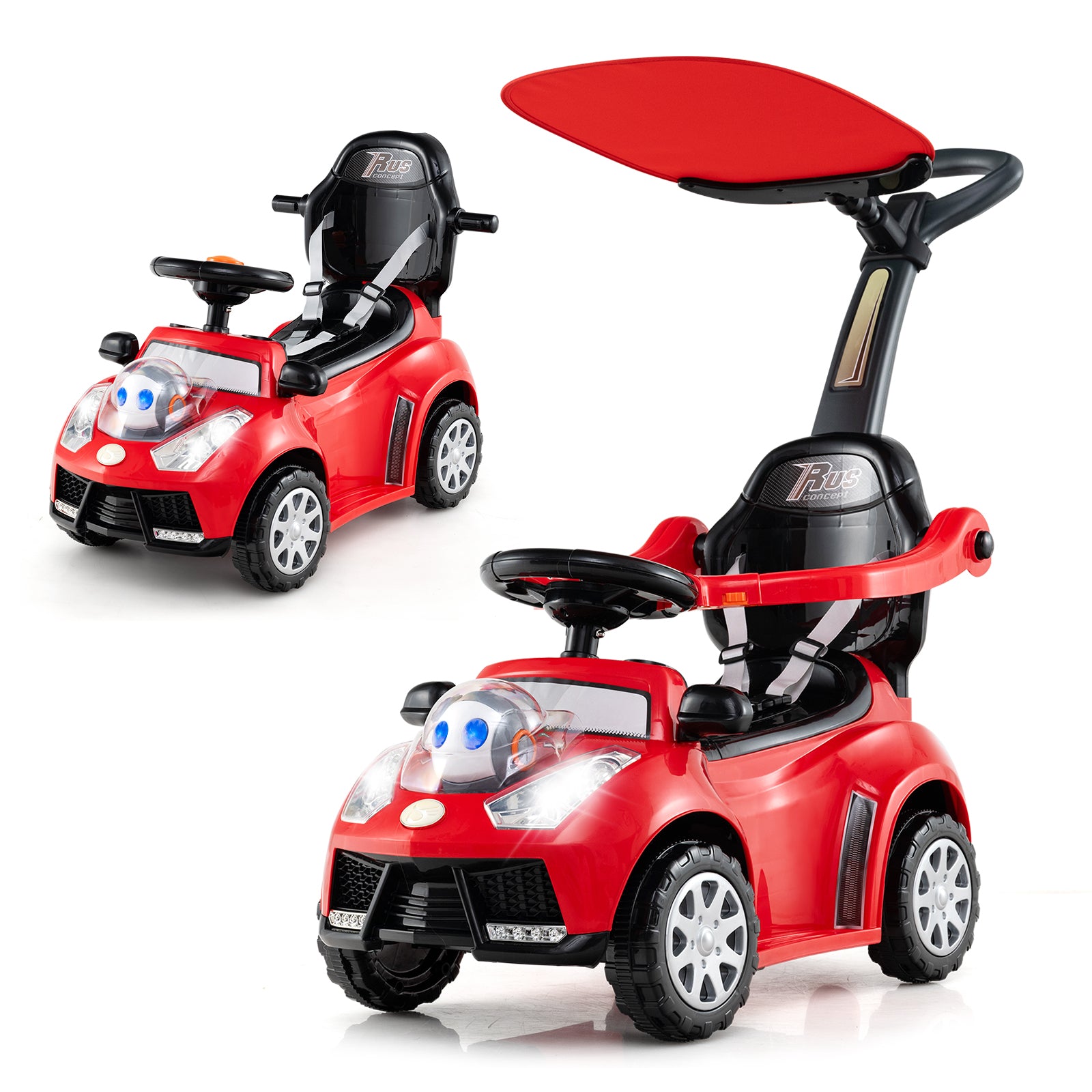 3 in 1 Push Car for Toddler, Stroller Sliding Walking Car for Boys & Girls