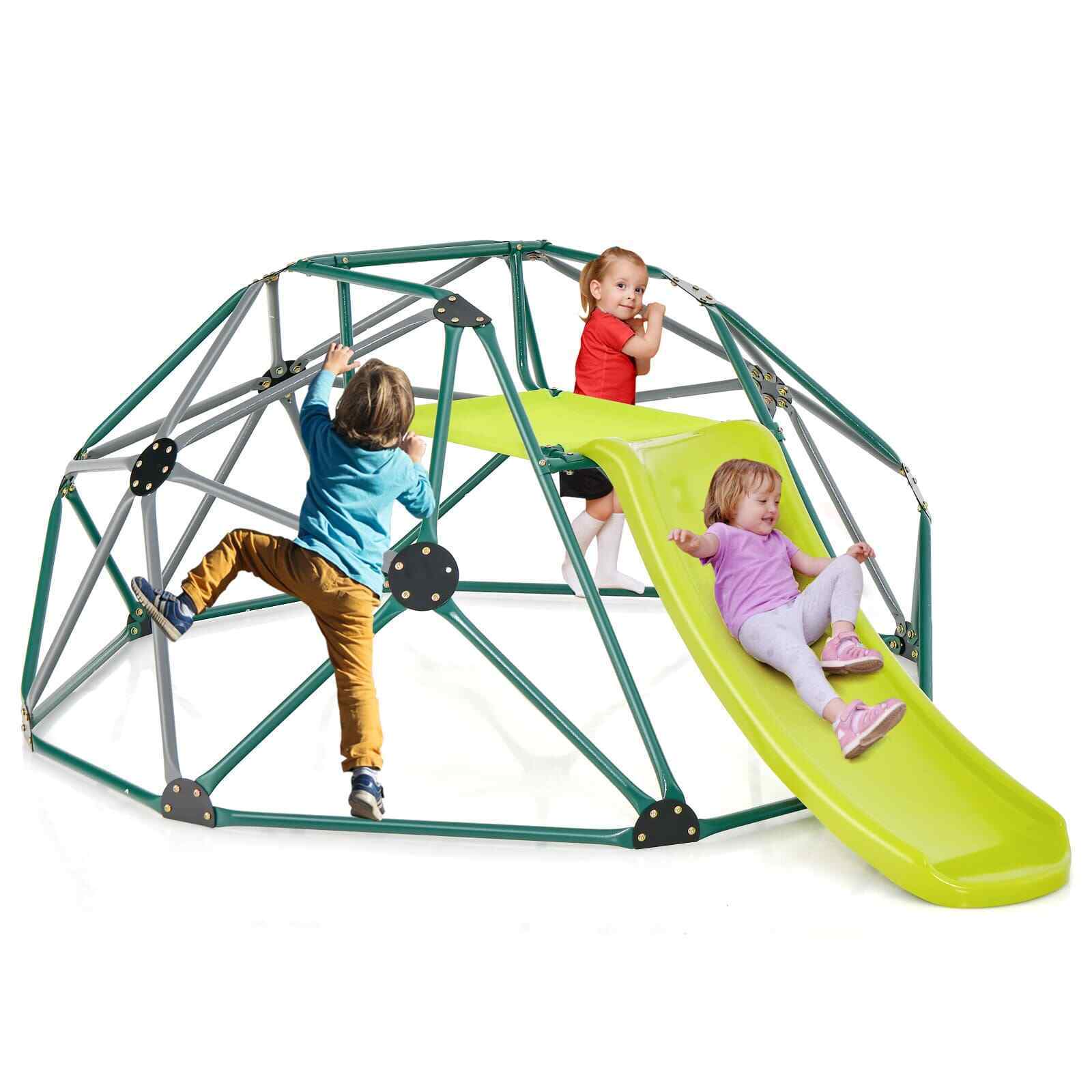 HONEY JOY 8FT Kids Climbing Dome & Play Set w/Slide Child Playground Max. 150KG