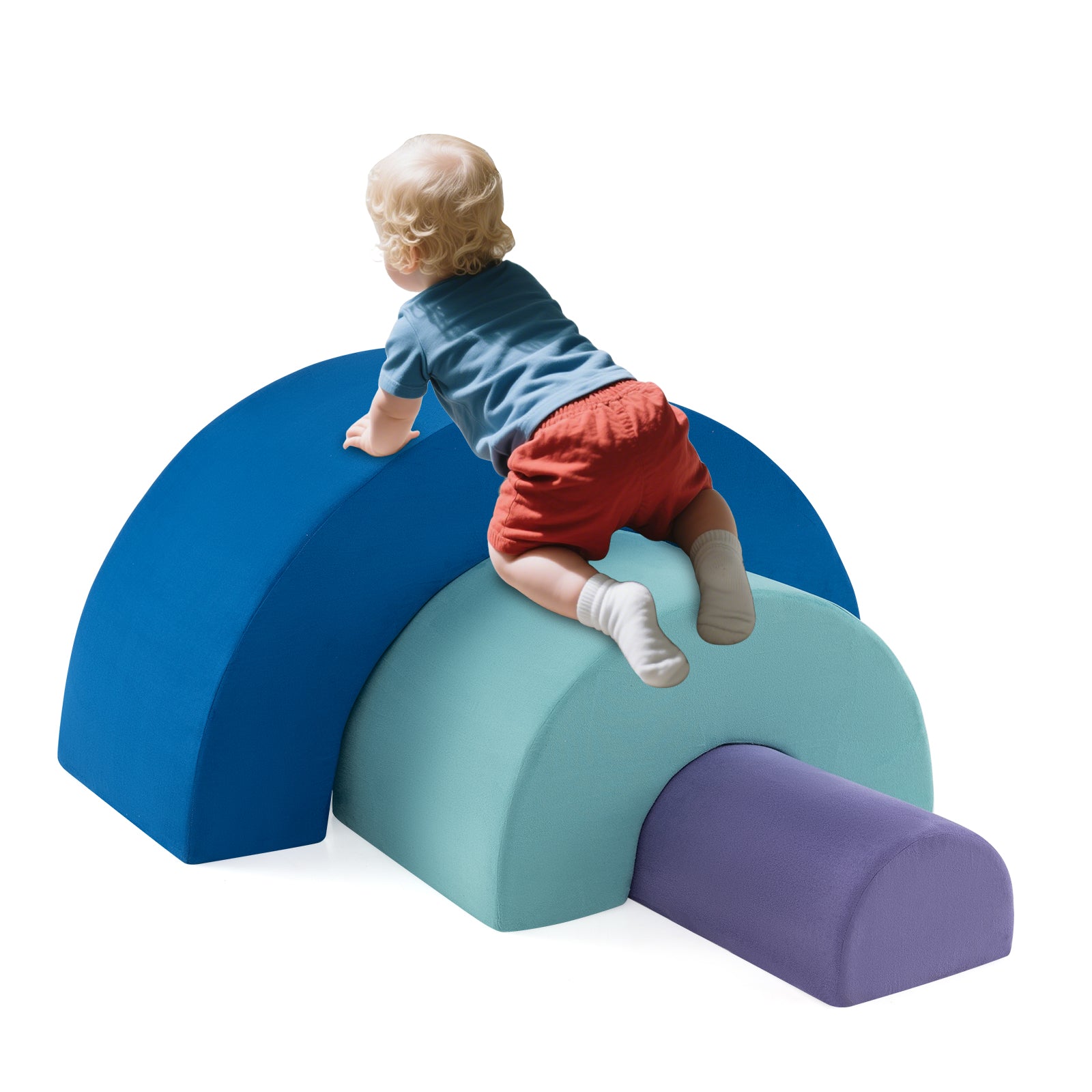 Rainbow Arc Climber Playset, Foam Climbing Blocks for Playroom